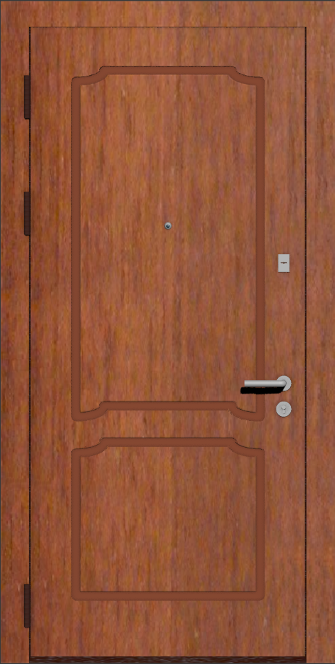 Стальная дверь с дверной накладкой МДФ Шпон I3 красное дерево